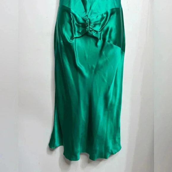 Vintage Dolce Jovani 100% Silk Green Slip Dress Size 4 - Picture 6 of 10